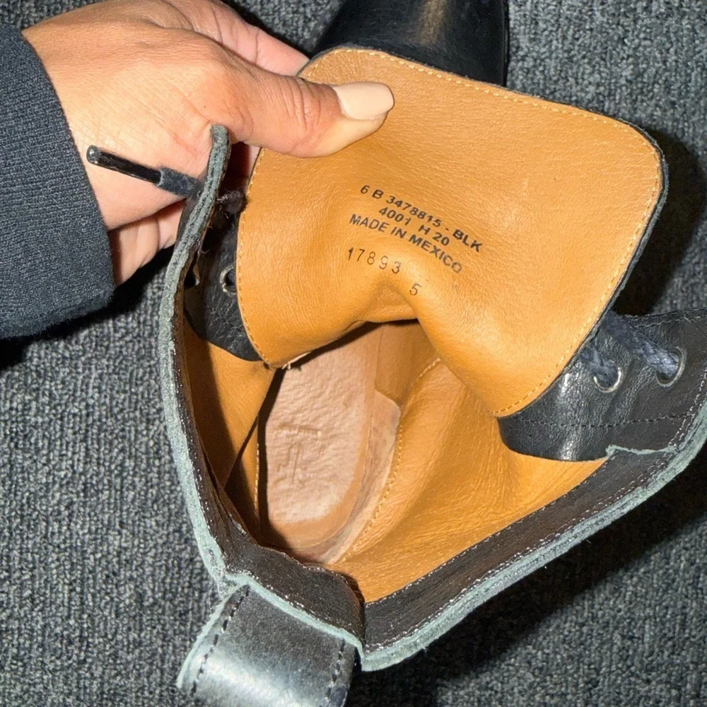 FRYE Veronica Flex Combat In Black Leather - Picture 7 of 7